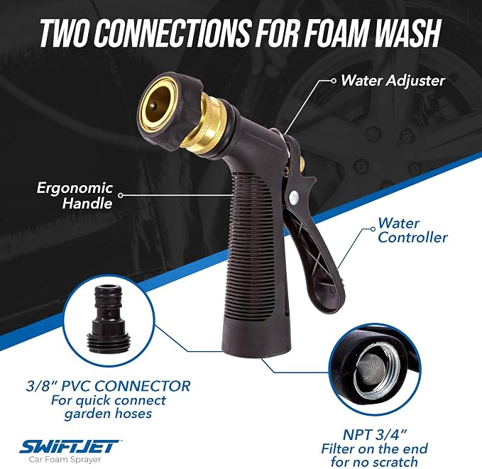 SwiftJet Car Wash Foam Gun + Microfiber Wash Mitt - Image 5