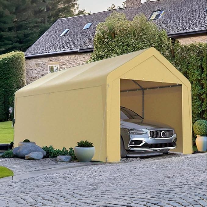 Carport 10x20 Heavy Duty Portable Garage w/Removable Sidewalls & Roll-Up Door - Image 8