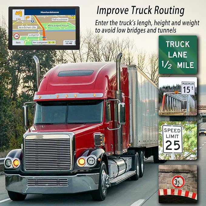 Truck GPS Commercial Drivers 2025, Trucker Car GPS Navigator, 9 inch Navigation - Image 2