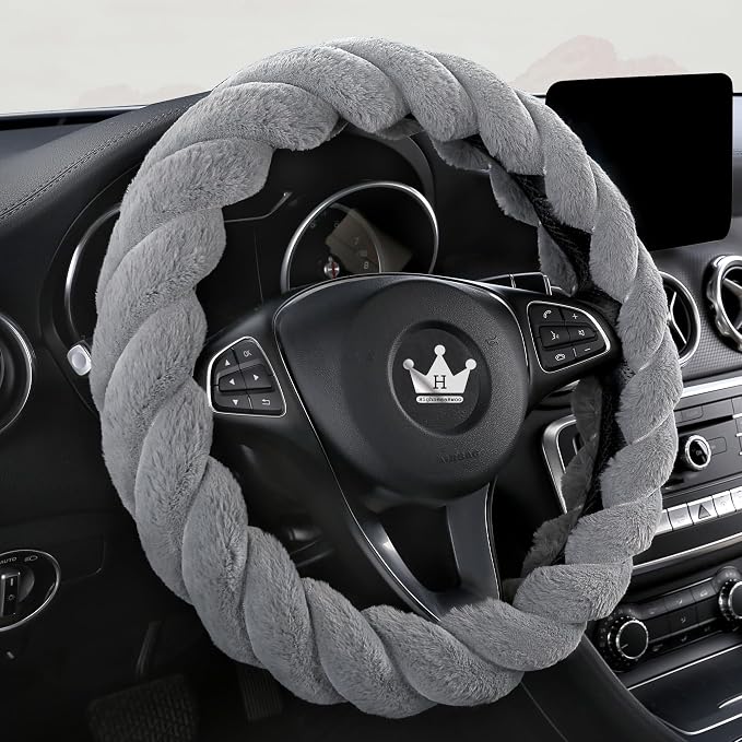 Luxury Fluffy Winter Car Steering Wheel Cover - Image 2