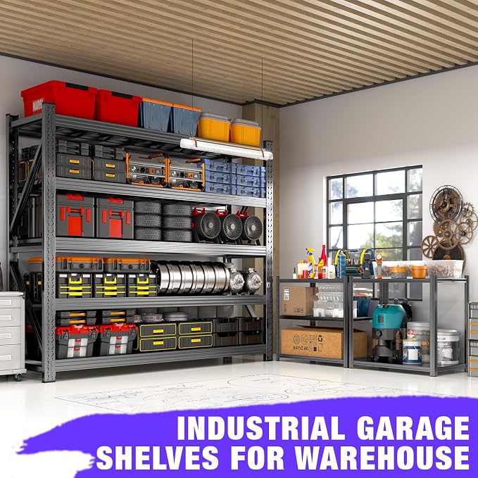 Metal Garage Shelving Unit, Heavy Duty 5-Tier Adjustable Wire Storage Rack - Image 8