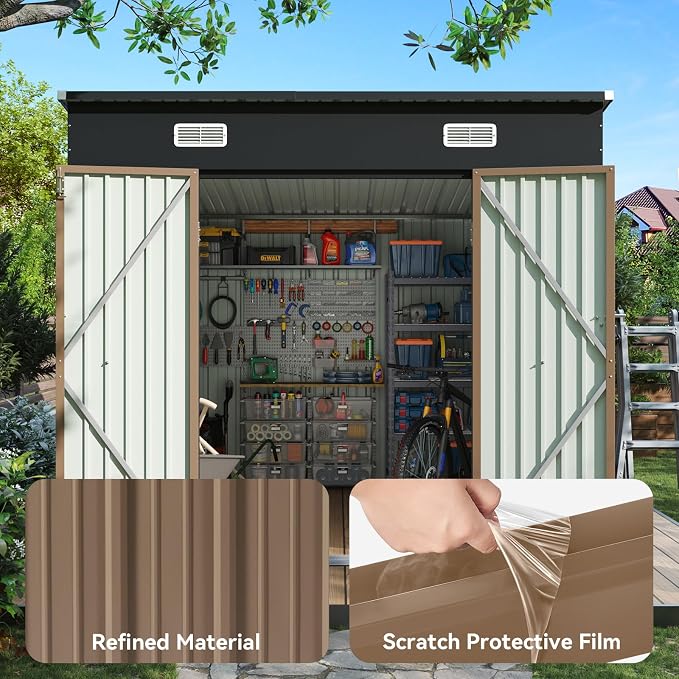 Aoxun 7.5x6 FT Outdoor Shed Metal Storage Shed - Image 5