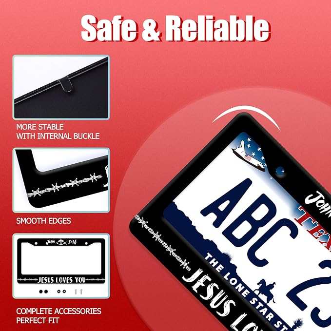 John 3:16 Jesus Loves You License Plate Frame Christian License Plate Frames - Image 2