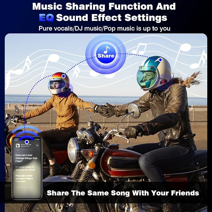 Motorcycle Helmet Headset Support 8 Riders Group Intercom Communication System - Image 3