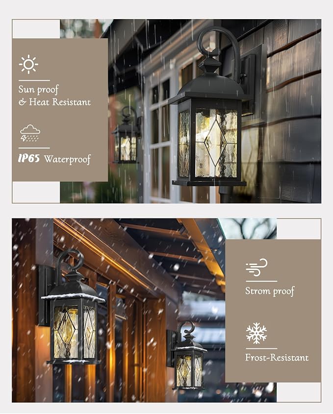 FEMILA Outdoor Wall Light Fixture, 1-Light Exterior Waterproof Wall Sconce - Image 2