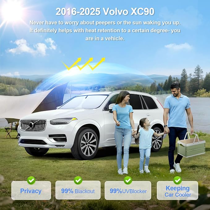 10pcs Car Window Shades for Volvo XC90 2016-2024 2025 Accessories, Windshield - Image 2