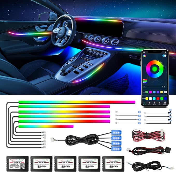 WEBUPAR Dreamcolor Acrylic Interior Car Lights - 18 in 1 RGB LED Strip Lights by WEBUPAR