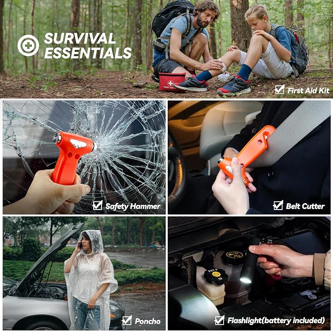 Car Emergency Kit with Portable Air Compressor, Winter Car Safety Roadside - Image 7