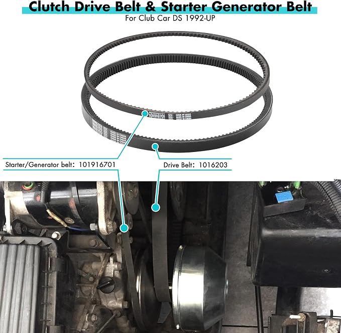 10L0L Golf Cart DS Tune Up Kit W/Clutch Drive Belt &Generator Belt fit - Image 4