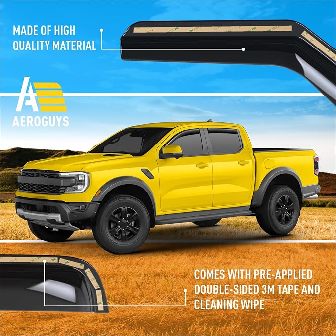 Extra Durable Window Deflectors in-Channel Window Visors Rain Guards Fit - Image 6