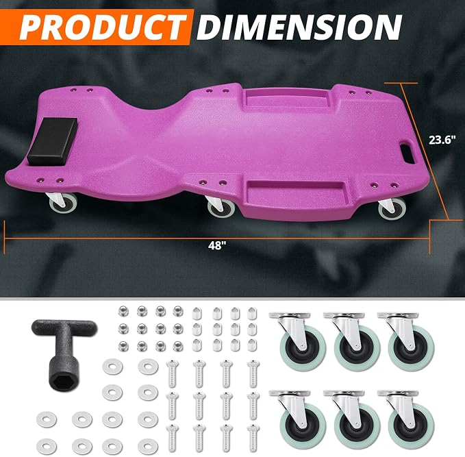 DNA MOTORING 48 Inches Heavy-Duty Low-Profile Roller Automotive Creeper - Image 5