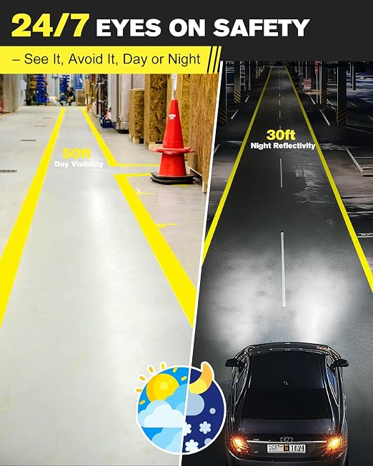 Floor Marking Tape, 2 in x 108 FT Strong Adhesive Caution Tape, High Durability - Image 3