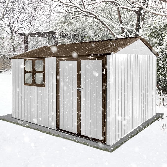 8x10 FT Outdoor Storage Shed, Metal Garden Shed - Image 2