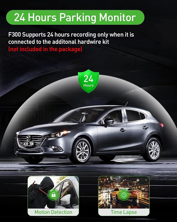 3 Channel 1080P Dash Cam Front and Inside Left/Right, Free 32G Card, Dash - Image 5