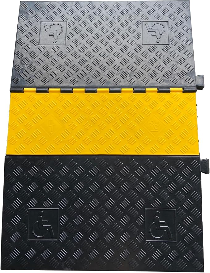Rubber Cable Ramp 5 Channel Drive Over Hose Cable Protector Outdoor 22000Lbs - Image 6