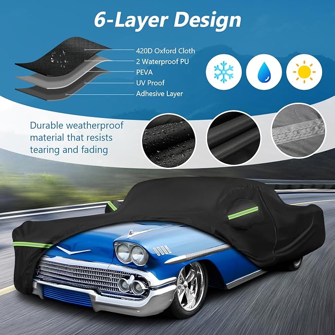 Waterproof Car Covers for Chevy Impala 2-Door/Bel Air/Biscayne 2/Sedan/Coupe - Image 2