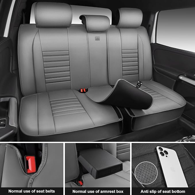 CAR PASS Nappa Leather Car Seat Covers Full Set, Luxury Seat Protector - Image 7