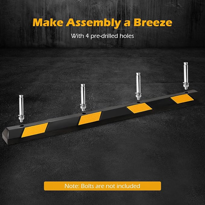 IRONMAX Rubber Parking Curb, 8800 LBS Weight Capacity Parking Block - Image 7