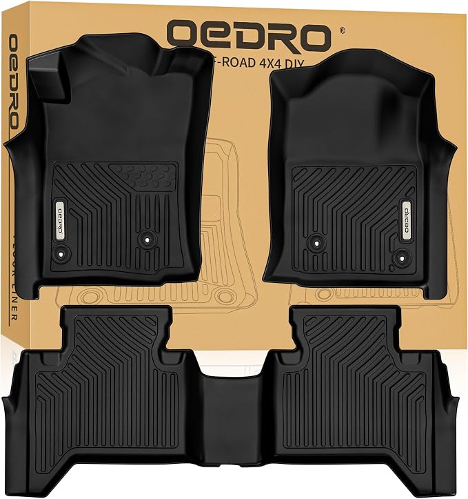 OEDRO Floor Mats Fit for Toyota Tacoma Double Cab 2005-2011, TPE All Weather by OEDRO