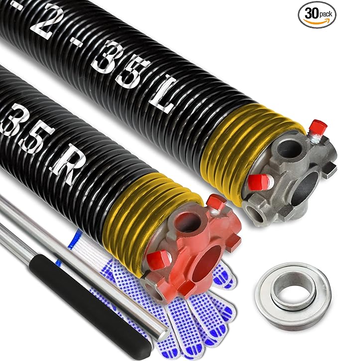 Garage Door Torsion Spring Set, Pair of 2" Electrophoresis Coated Garage Door by YINKCO