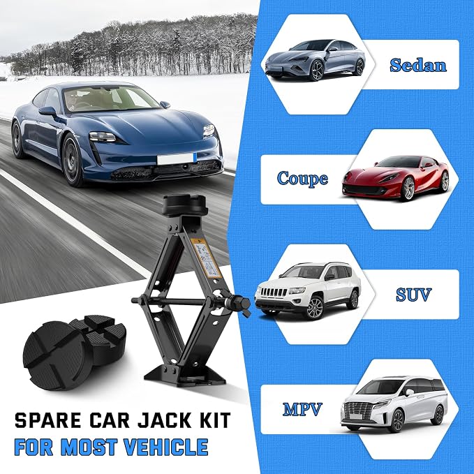 IMAYCC Car Jack Kit 2.5 Ton Scissor Jack Portable Car Jack and Stand Kit - Image 2