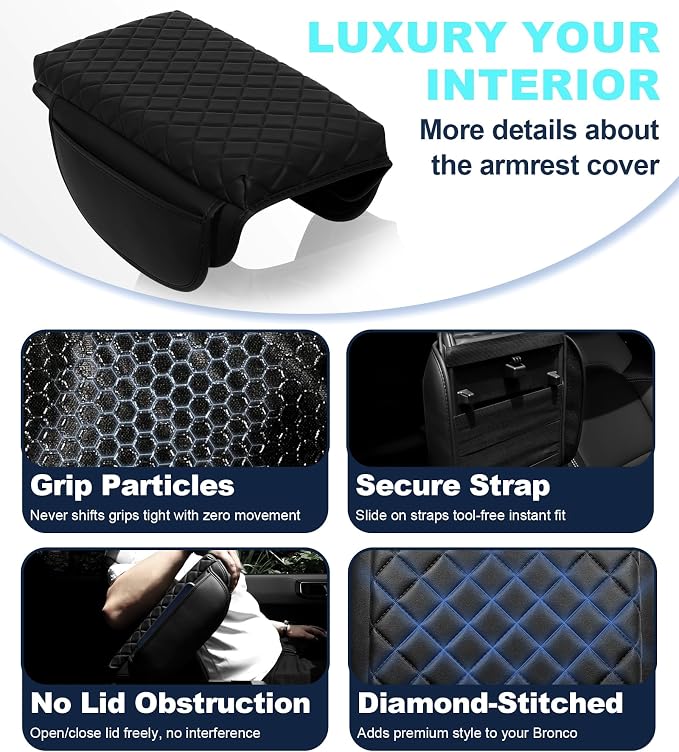 Armrest Cover for Ford Bronco 2021-2025 Center Console Pad - Image 5