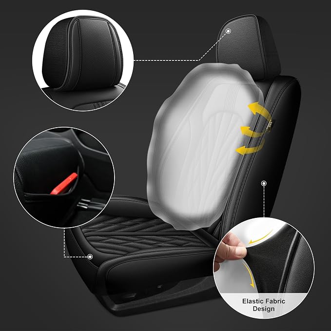 AOMSAZTO Ford Ranger Seat Covers: Full Set Custom Fit 2019 2020 2021 2022 2023 - Image 6