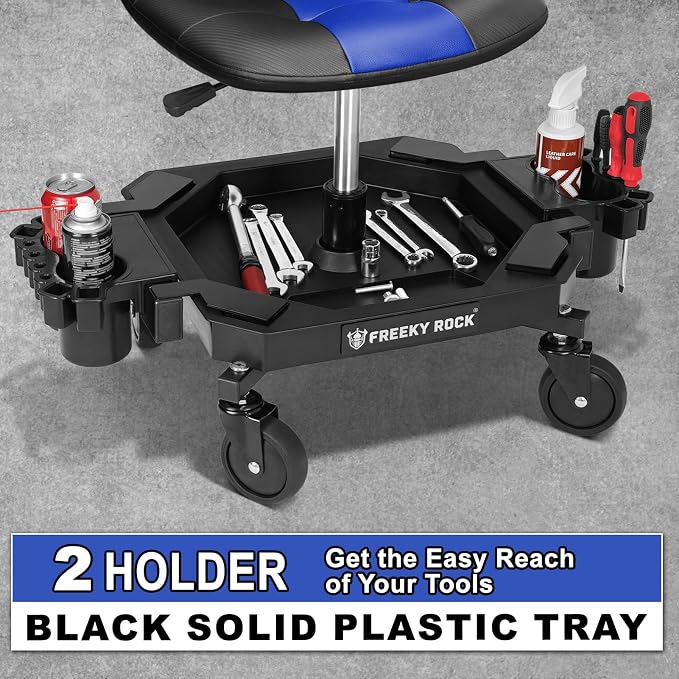 Rolling Stool with Wheels, Adjustable Height Pneumatic Garage Work Mechanic - Image 5