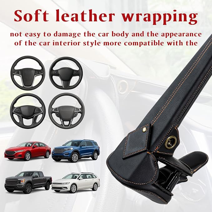 Amorin Leather Car Steering Wheel Lock Anti Theft Device Security Lock - Image 4