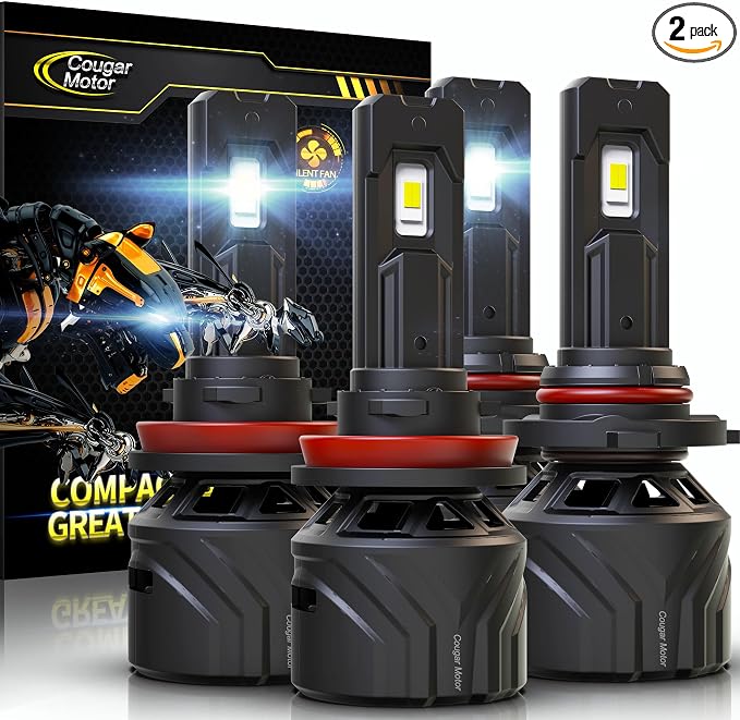 Cougar Motor 9005 H11 Bulbs, HB3 H8 H9 Fog Lights Combo 6500K White by CougarMotor