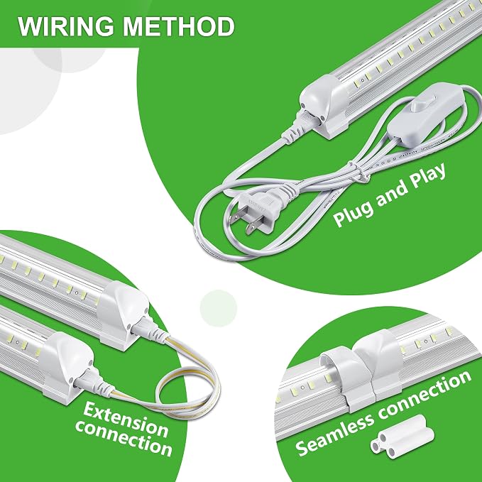 2FT LED Shop Light, 25W 3500LM 6000K/White Super Bright, T8 Integrated LED Tube - Image 4