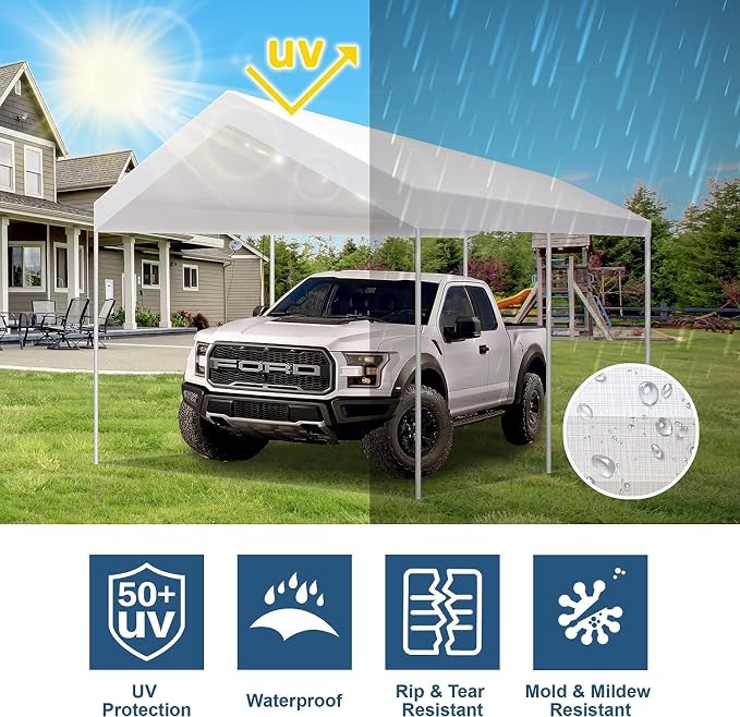 10' x20' Upgraded Carport Replacement Canopy Cover - Image 8