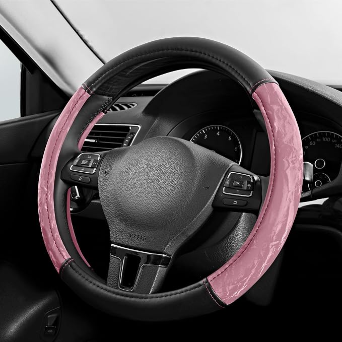 PIC AUTO Steering Wheel Cover, Silk Grain Leather Car Steering Wheel Protector by PICAUTO