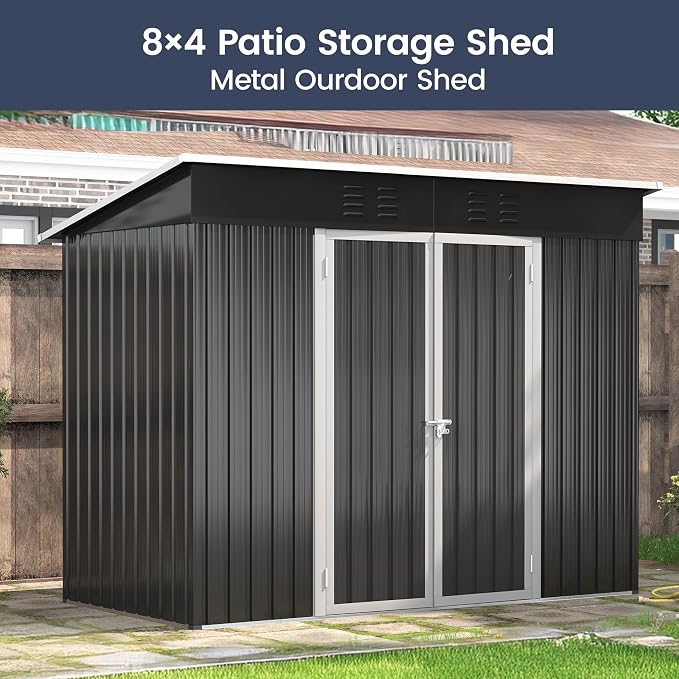 UDPATIO Outdoor Storage Shed 8x4 FT, Outside Sheds & Outdoor Storage Metal - Image 2