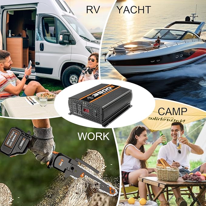 3500 Watt 12v Power Inverter for Vehicles car Truck RV Solar, dc 12v to 110v ac - Image 7