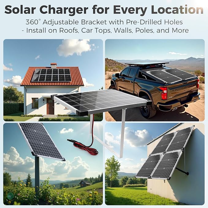 Solar Panel Kit 20W 12V, Solar Battery Trickle Charger Maintainer, Waterproof - Image 8