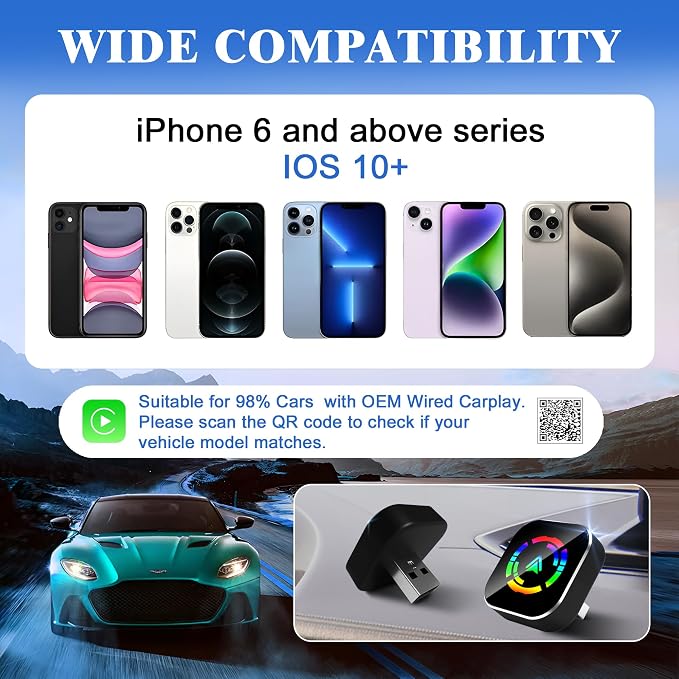 Wireless CarPlay Adapter for iPhone, 2025 Upgraded Wired to Wireless for Apple - Image 6