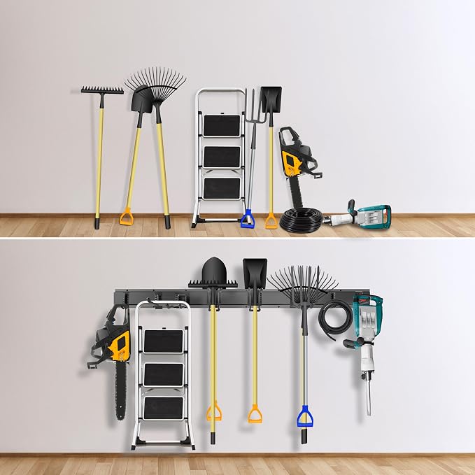 Garage Tool Organizer Wall Mount, 48-Inch Multi-Functional Garage Hooks Heavy - Image 6