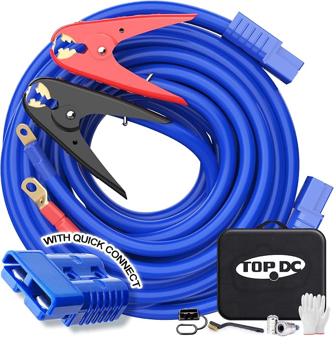 TOPDC Jumper Cables, 1 Gauge 25 Feet 800A Booster Cables by TOPDC