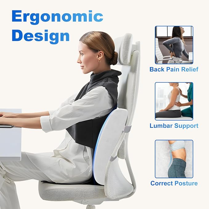 CILI Lumbar Support Pillow for Office Chair, Heated Back Support - Image 4