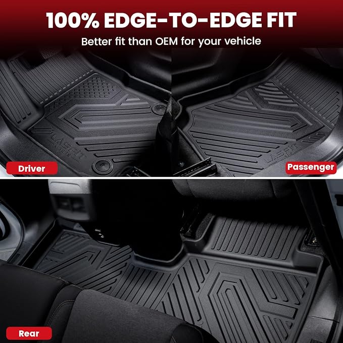 LASFIT Floor Mats & Trunk Mat for Honda Pilot 2016-2022, All Weather TPE Custom - Image 4