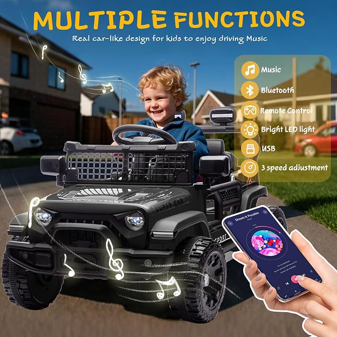 24V Ride on Toys with Parents Control, Ride on Truck Car with Four-Wheel - Image 2