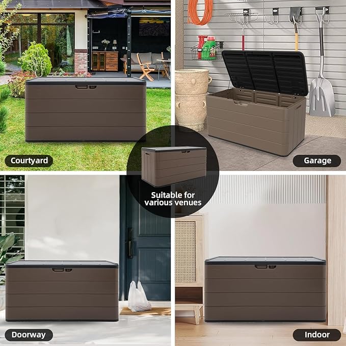 Premium Pro Edition 100 Gallon Lockable Resin Deck Box, Waterproof & - Image 5