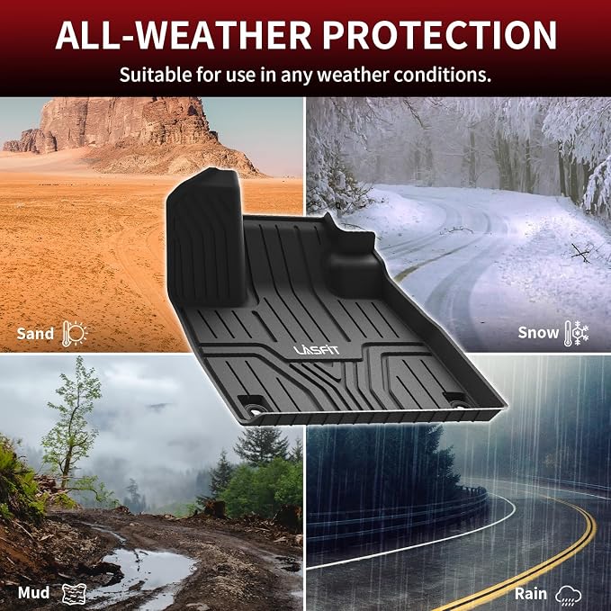 LASFIT Floor Mats for Honda Pilot 2023 2024 2025, All Weather Custom Fit TPE - Image 7