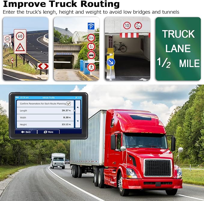 GPS Navigator for Car Truck, GPS Commercial Drivers 2025 Trucker GPS for Semi - Image 5