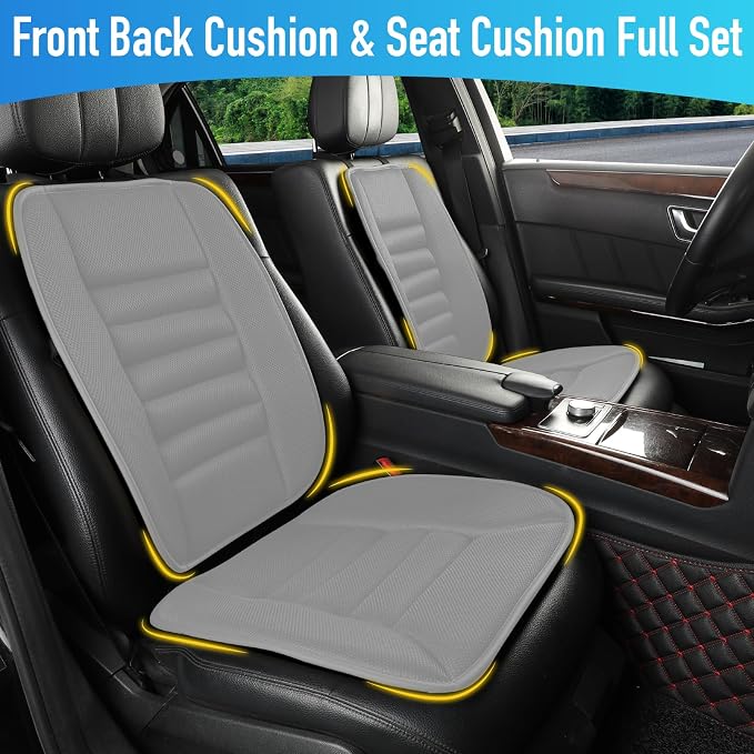 Car Seat Cushion with Back Support Pillow, Comfy Lumbar Support & Seat Cushion - Image 4