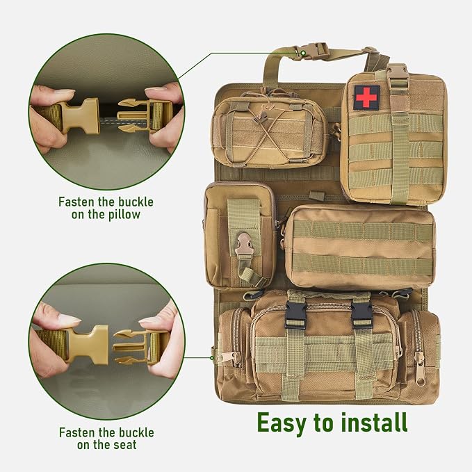 Universal Tactical Seat ​Back Organizer Vehicle Molle Panel Organizer Storage - Image 5