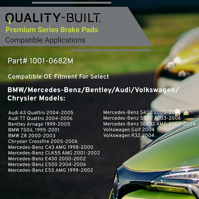 Premium Semi-Metallic Front Brake Pads Compatible - Image 3