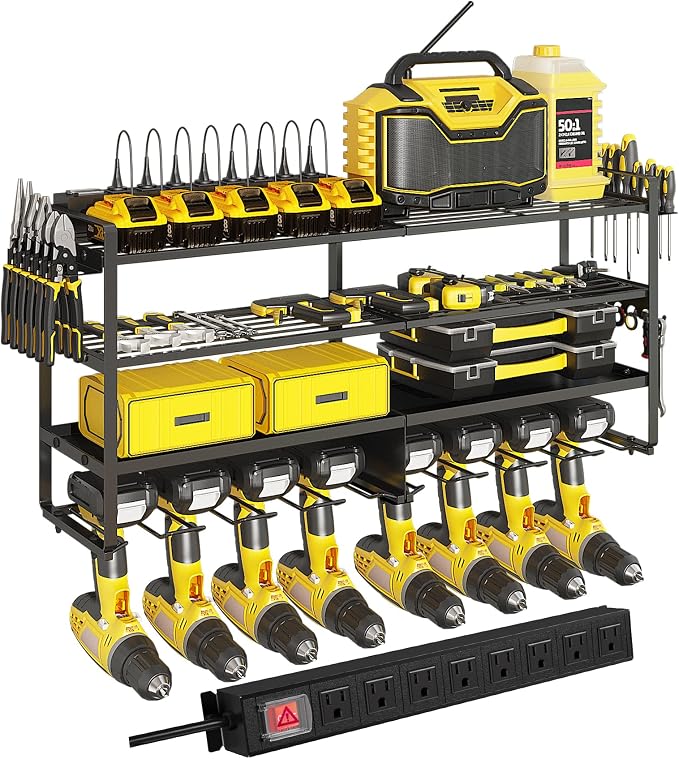 ‌Heavy Duty 4-Layer Power Tool Organizer Wall Mount by Homtura