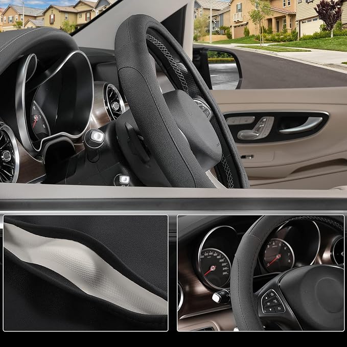 SEG Direct Car Steering Wheel Cover Universal Standard Size 14.5-15 inch - Image 3
